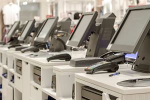 Bank of point of sale equipment