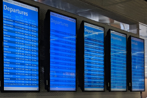 Digital signage airport departure boards