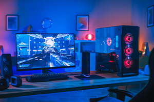 Home gaming computer set-up